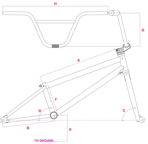 geometry for super kush peach mafia bike at dewitt bikeworks